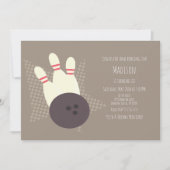 ボーリングモダン路誕生日パーティー 招待状 (正面)