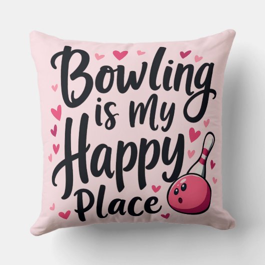 ボーリングラバーカワイイレトロエステティックスポーツデザイン クッション (裏面)