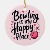 ボーリングラバーカワイイレトロエステティックスポーツデザイン セラミックオーナメント (正面)