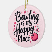 ボーリングラバーカワイイレトロエステティックスポーツデザイン セラミックオーナメント (左)