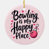 ボーリングラバーカワイイレトロエステティックスポーツデザイン セラミックオーナメント (裏面)