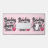 ボーリングラバーカワイイレトロエステティックスポーツデザイン デスクマット (キーボード&マウス)