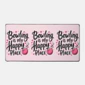 ボーリングラバーカワイイレトロエステティックスポーツデザイン デスクマット (正面)