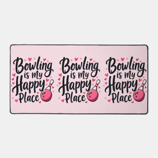 ボーリングラバーカワイイレトロエステティックスポーツデザイン デスクマット (正面)