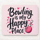 ボーリングラバーカワイイレトロエステティックスポーツデザイン マウスパッド (正面)