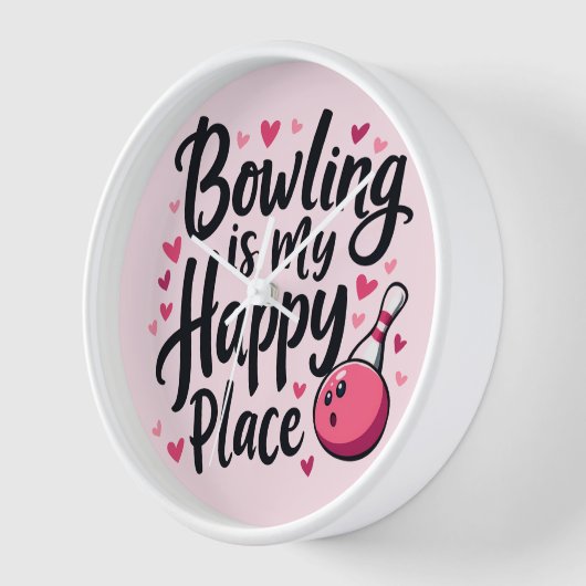 ボーリングラバーカワイイレトロエステティックスポーツデザイン 壁時計 (傾斜)