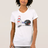 ボーリングラブボールとピン Tシャツ (正面)