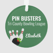 ボーリングリーグパーソナライズされた写真クリスマス オーナメント (裏面)