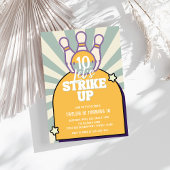 ボーリングレトロ子供の誕生日パーティー 招待状