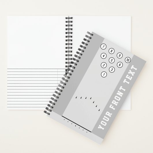 ボーリングレーンと溝カスタム文字前面と背面 ノートブック (内側)