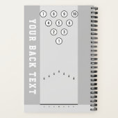 ボーリングレーンと溝カスタム文字前面と背面 ノートブック (裏面)