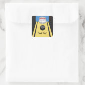 ボーリングレーン、ピン、ボール スクエアシール (バッグ)