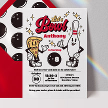 ボーリングヴィンテージ招待状 – 赤