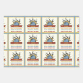 ボーリング名年齢気持ち誕生日 ラッピングペーパーシート (正面)