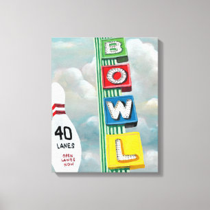 ボーリング場のアートワーク キャンバスプリント