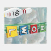 ボーリング場のアートワーク フリースブランケット (正面(横))