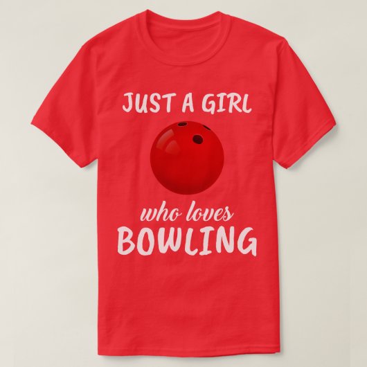 ボーリング好きの女の子 Tシャツ (デザイン正面)