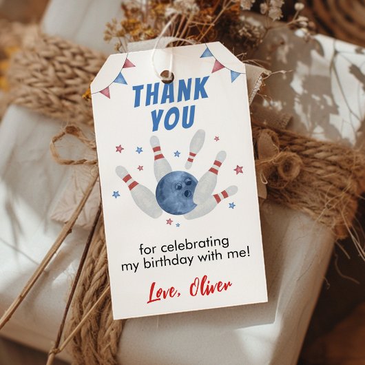 ボーリング子供の誕生日パーティーありがとうギフトラベル ギフトタグ