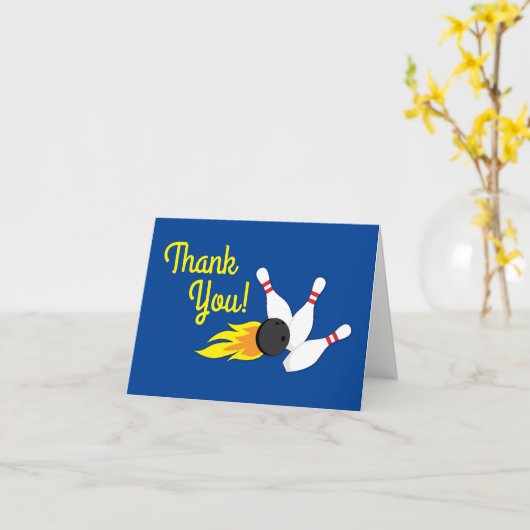 ボーリング子供の誕生日パーティーかわいいスポーツ カード (黄色い花)