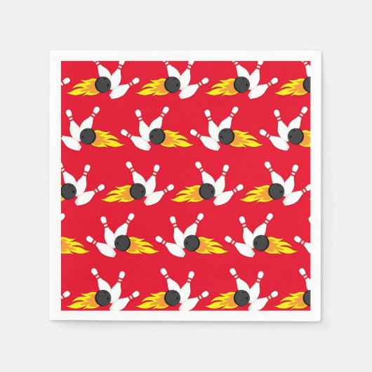 ボーリング子供の誕生日パーティーかわいいスポーツ スタンダードカクテルナプキン (正面)