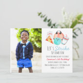 ボーリング子供の誕生日パーティーの写真招待状 招待状 (スタンド正面)