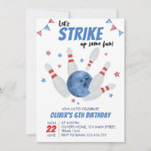 ボーリング少年誕生日招待状いくつかのおもしろいをストライキ 招待状 (正面)