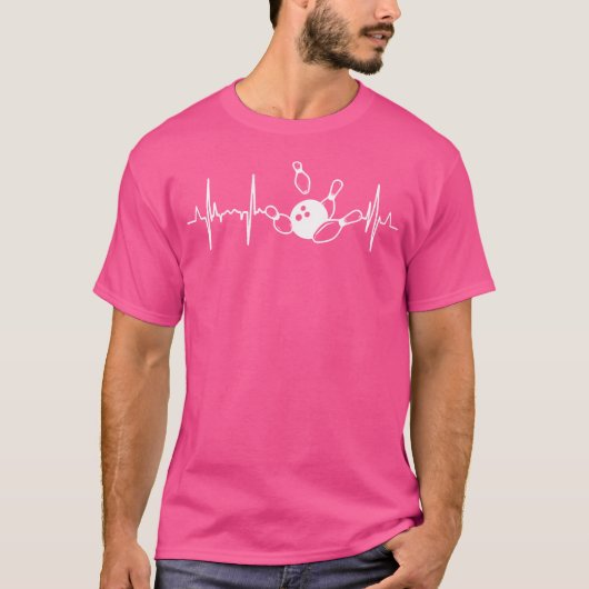 ボーリング心拍男性へ Tシャツ (正面)