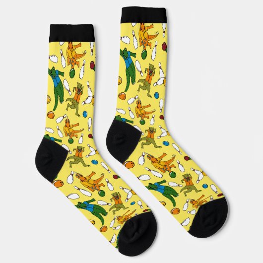 ボーリング恐竜マンガパターン（の模様が）あるボウリングをする人、 クリケットの投手 ソックス (右)