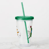 ボーリング恐竜マンガパーソナライズされたボウリングをする人、 クリケットの投手 アクリルタンブラー (左)