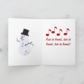 ボーリング愛好家のクリスマスカード シーズンカード (内部)