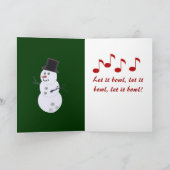 ボーリング愛好家クリスマスカード シーズンカード (内部)