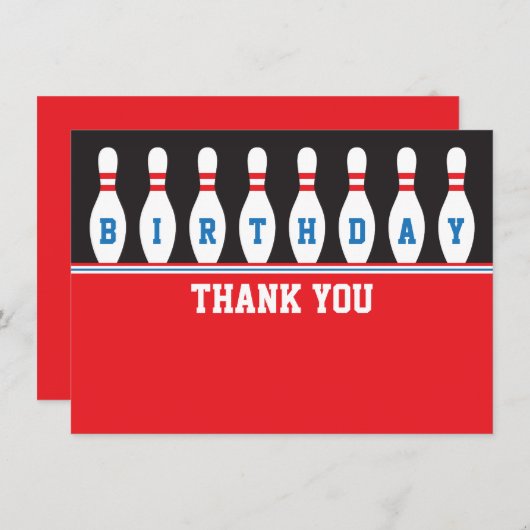 ボーリング感謝してい生誕会感謝してい サンキューカード (正面/裏面)