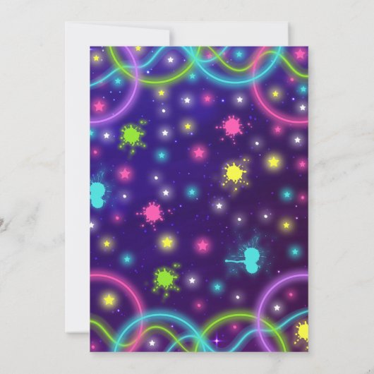 ボーリング招待状グローネオンボーリング誕生日 招待状 (裏面)