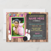 ボーリング招待状フォトボウルチョークボウル招待状 招待状 (正面)