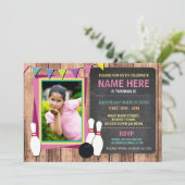 ボーリング招待状フォトボウルチョークボウル招待状 招待状 (スタンド正面)