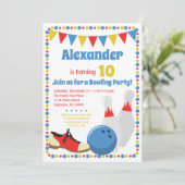 ボーリング招待状ボーイズボーリング誕生日パーティー 招待状 (スタンド正面)