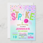 ボーリング招待状ボーリング誕生会ストライキ 招待状 (正面)