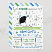 ボーリング招待状ボーリング誕生日招待状 招待状 (正面/裏面)