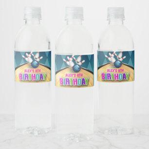 ボーリング水瓶ラベル-ガール ペットボトルラベル