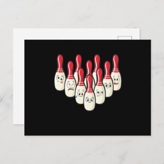 ボーリング泣き叫びかわいいボウリングをする人、 クリケットの投手スキートルズスポーツギフト ポストカード (正面/裏面)