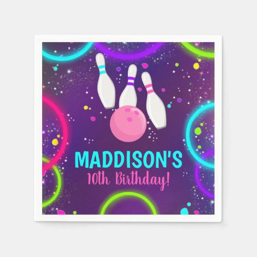 ボーリング紙ナプキンズグローボーリング スタンダードカクテルナプキン (正面)