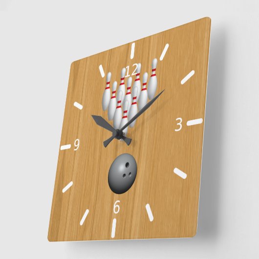 ボーリング角壁時計 スクエア壁時計 (傾斜)