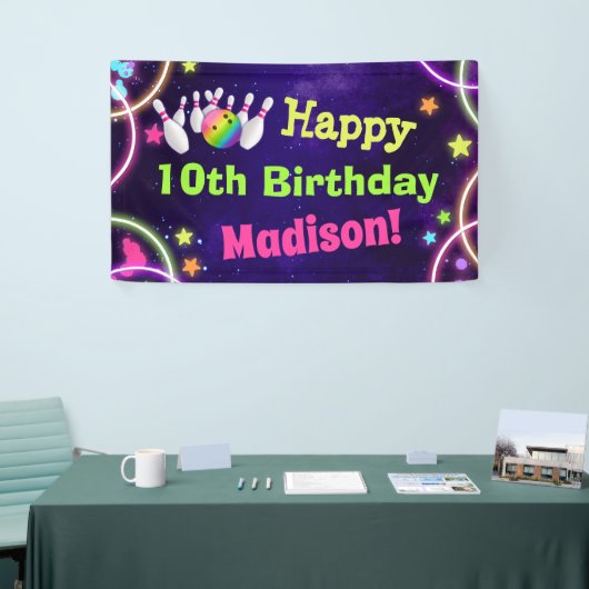 ボーリング誕生パーティハッピーバースデーバナー 横断幕 (トレードショー)