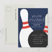 ボーリング誕生会 インビテーションポストカード (正面/裏面)