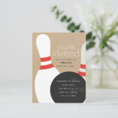 ボーリング誕生会 インビテーションポストカード (スタンド正面)