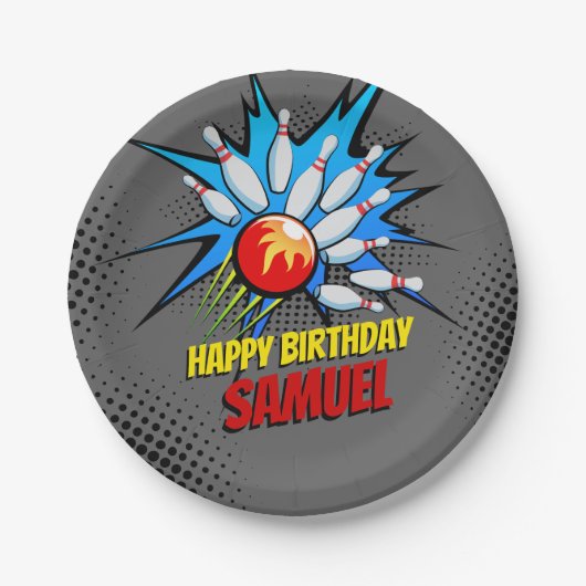 ボーリング誕生会 ペーパープレート (正面)