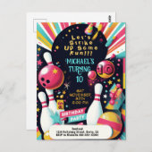 ボーリング誕生会 ポストカード (正面/裏面)