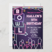 ボーリング誕生会 招待状 (正面)