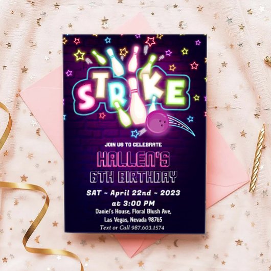 ボーリング誕生会 招待状