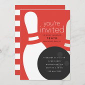 ボーリング誕生会 招待状 (正面/裏面)